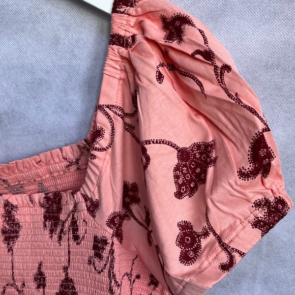 Anthropologie Daily Practice Cotton Smoked Tiered, Puff sleeve Maxi Dress - Picture 10 of 16